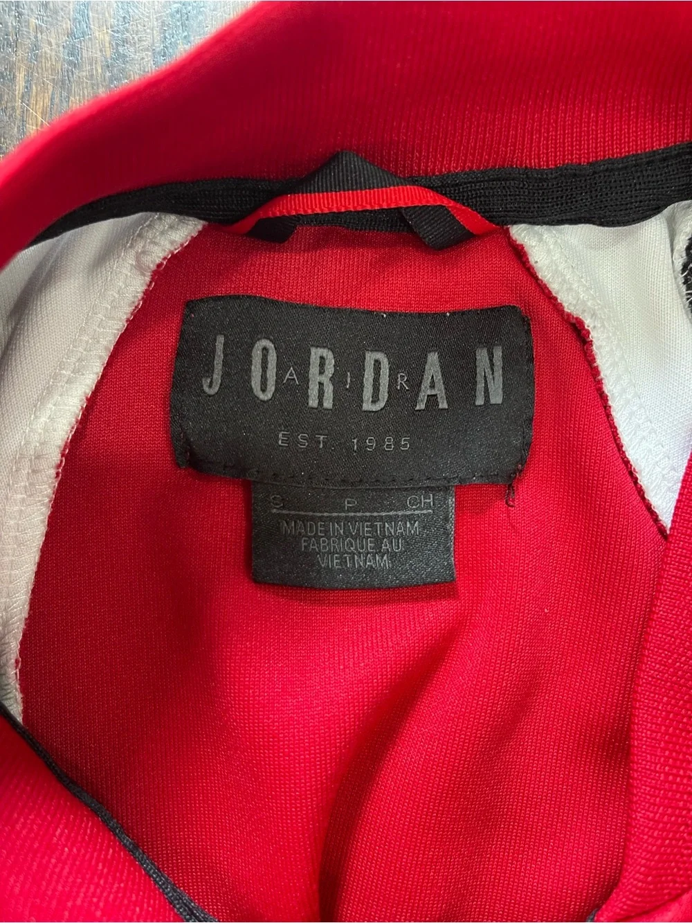 Jordan Red, Black & White Full-Zip Performance Jacket size S